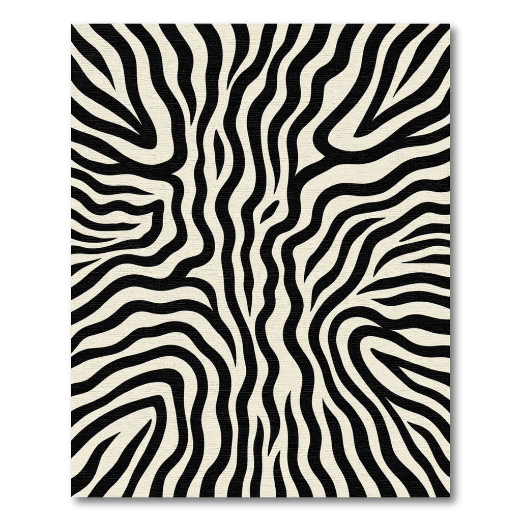 Black White Zebra Stripe Abstract Rug