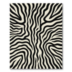 Black White Zebra Stripe Abstract Rug