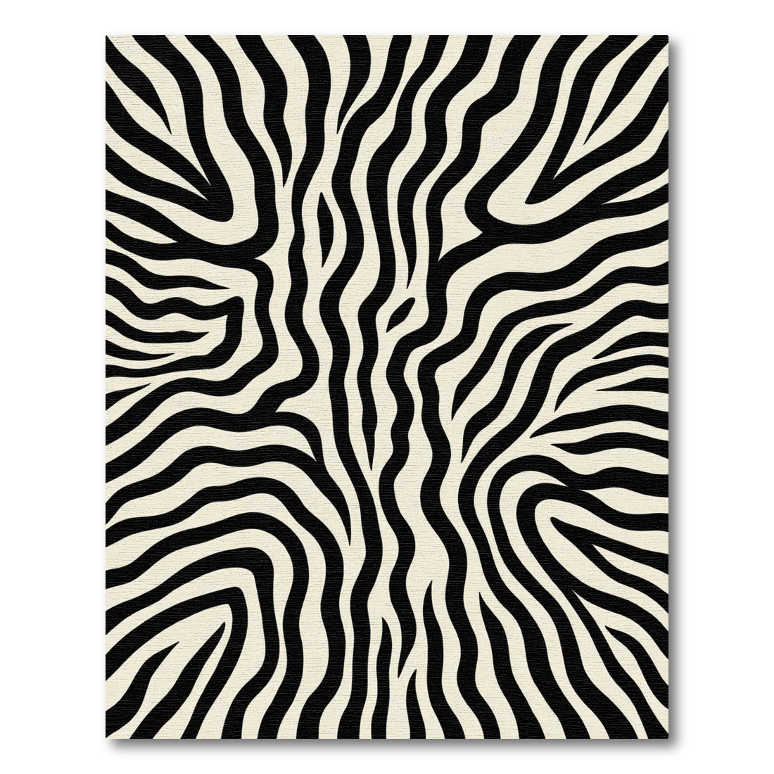 Black White Zebra Stripe Abstract Rug