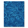 Deep Blue Swirling Fluid Abstract Rug