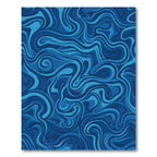 Deep Blue Swirling Fluid Abstract Rug