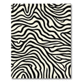 Striking Black White Wavy Animal Print Rug