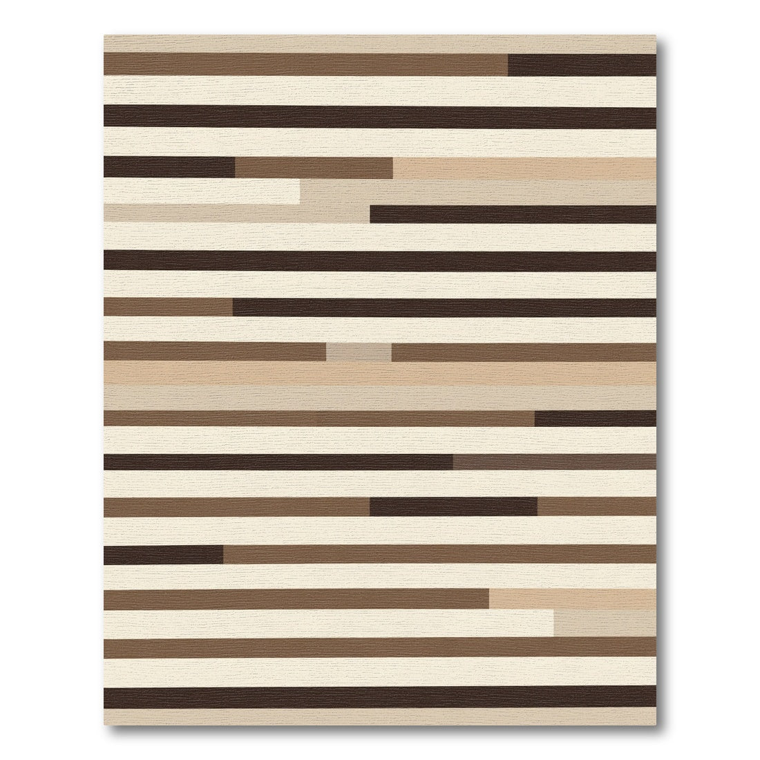 Neutral Wood Grain Horizontal Bands Rug