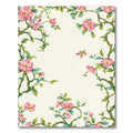 Pink Blossoms Vines Cream Rug