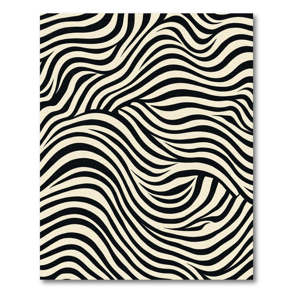 Natural Black Cream Swirl Stripes Rug