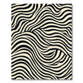 Natural Black Cream Swirl Stripes Rug