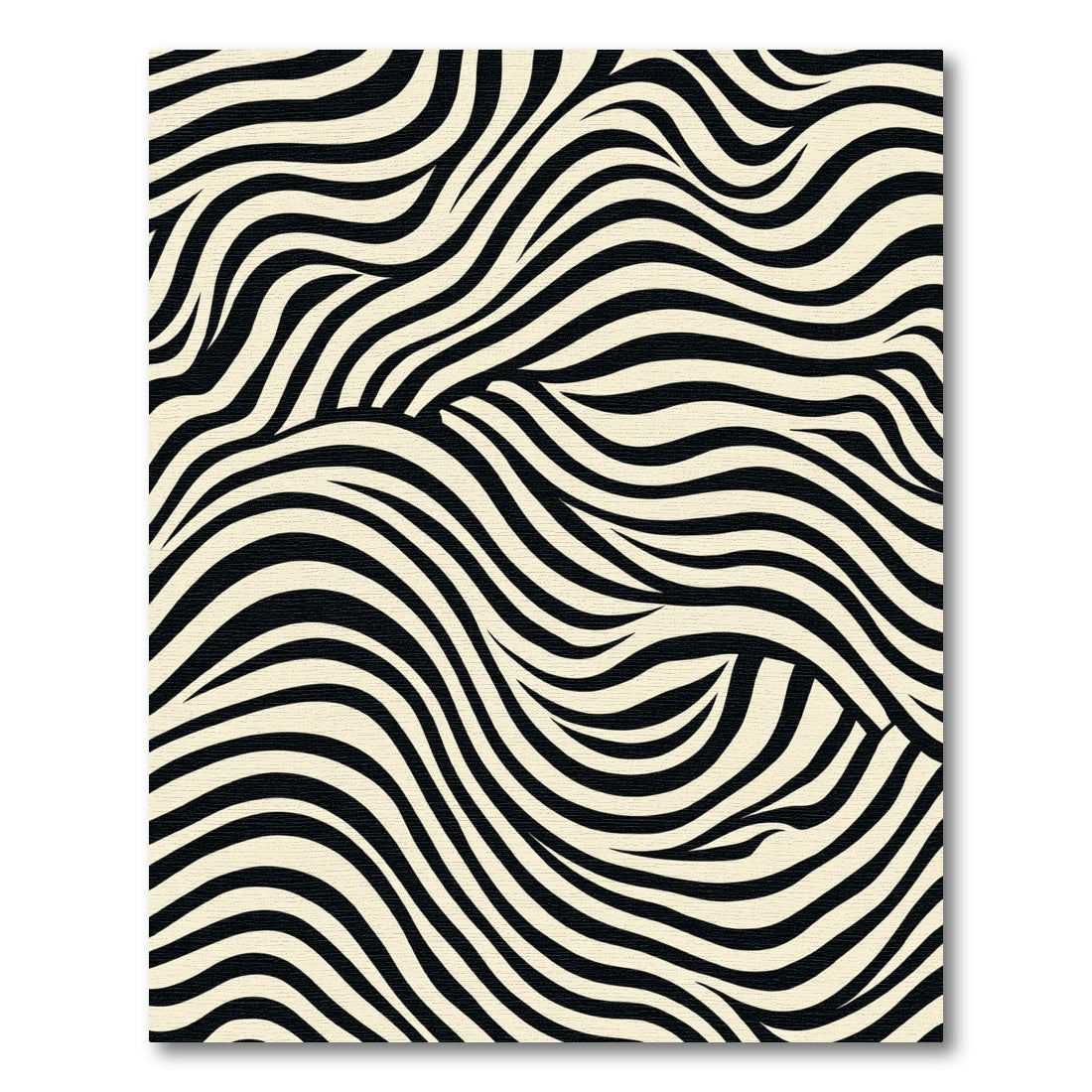Natural Black Cream Swirl Stripes Rug
