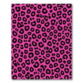Vibrant Pink Black Leopard Spots Rug