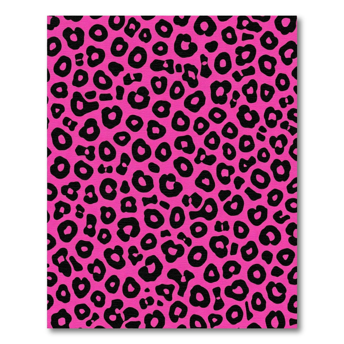 Vibrant Pink Black Leopard Spots Rug