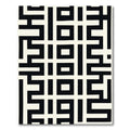 Black White Geometric Grid Rug