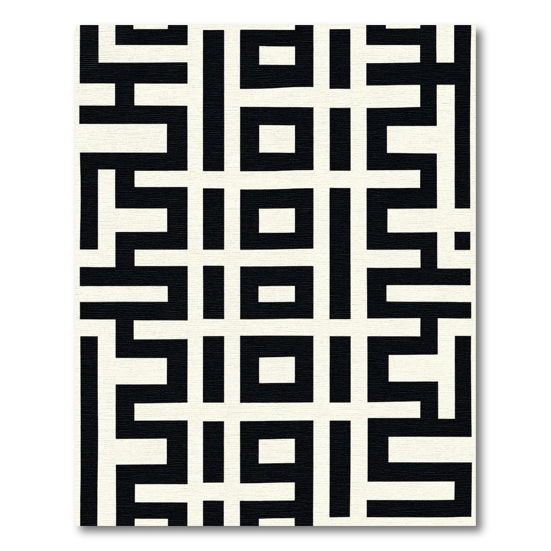 Black White Geometric Grid Rug