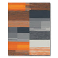 Orange Gray Modern Horizontal Stripe Rug