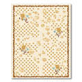 Whimsical Tan Floral Polka Dot Rug