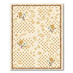 Whimsical Tan Floral Polka Dot Rug
