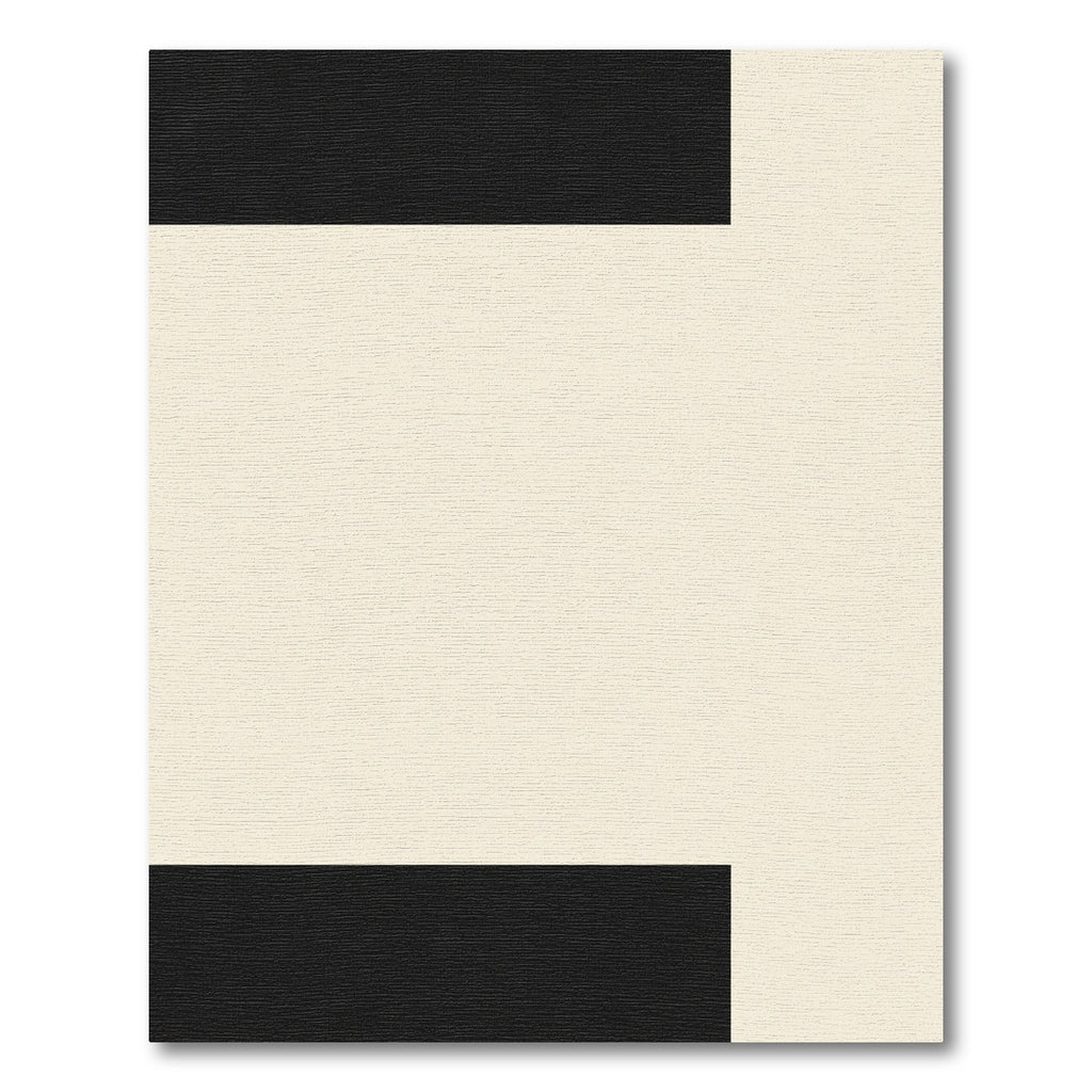 Minimalist Black Cream Geometric Blocks Rug