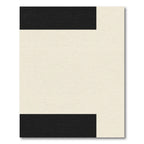Minimalist Black Cream Geometric Blocks Rug