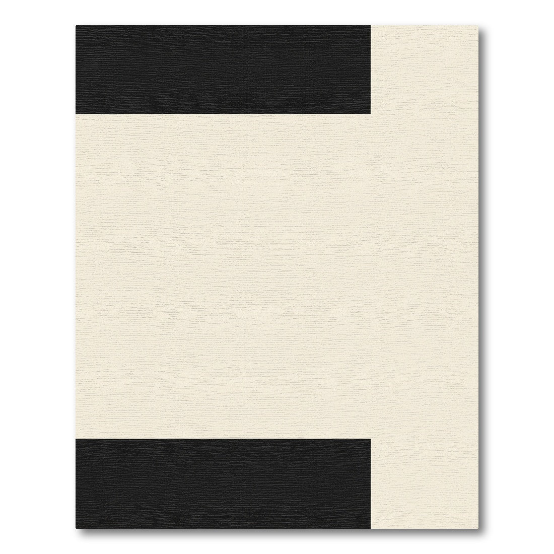 Minimalist Black Cream Geometric Blocks Rug