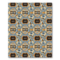 Ornate Blue Black Amber Medallion Rug