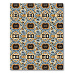 Ornate Blue Black Amber Medallion Rug