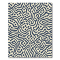 Dark Blue Abstract Organic Lines Rug
