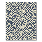 Dark Blue Abstract Organic Lines Rug