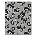 Abstract Black White Gray Organic Shapes Rug