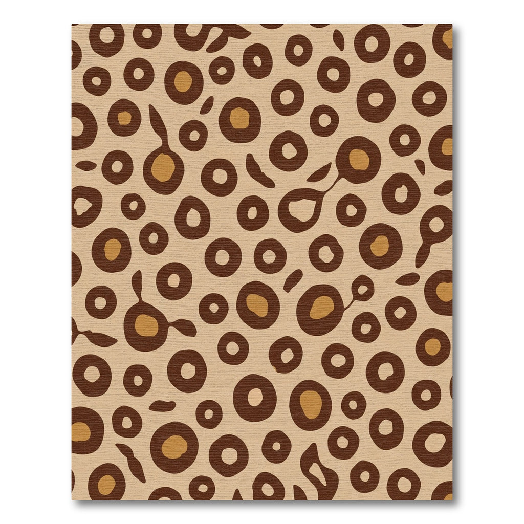 Brown Circles On Tan Background Rug