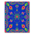 Vibrant Blue Tropical Floral Medallion Rug