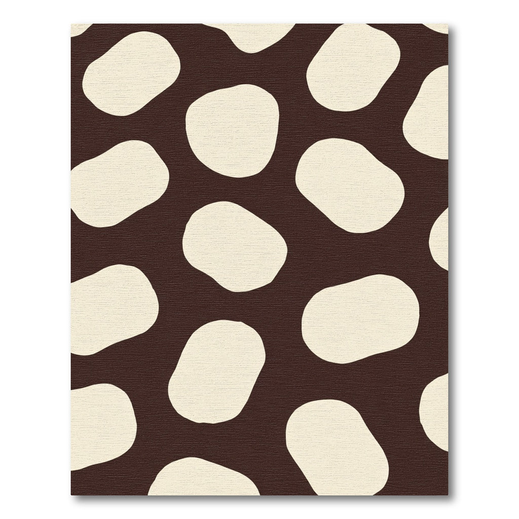 Brown Cream Abstract Blob Composition Rug
