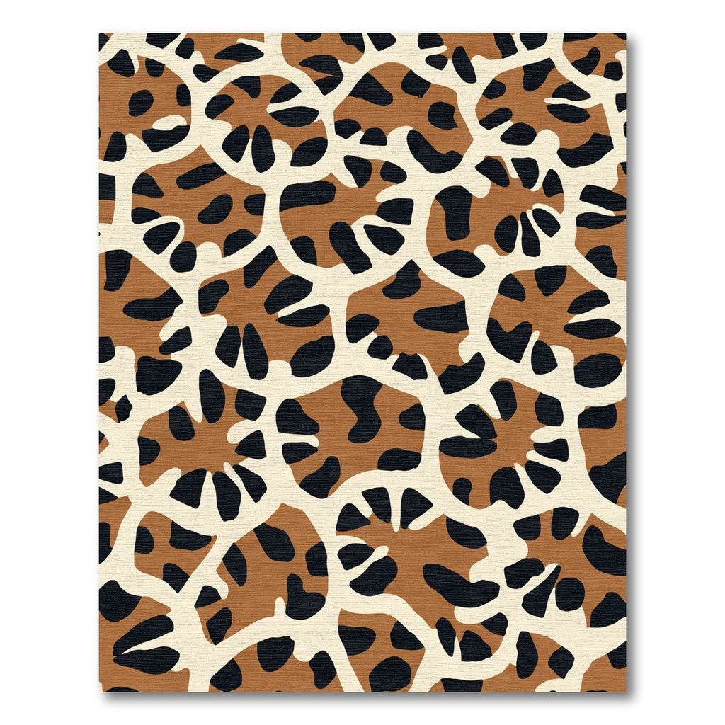 Brown Cream Black Abstract Animal Print Rug