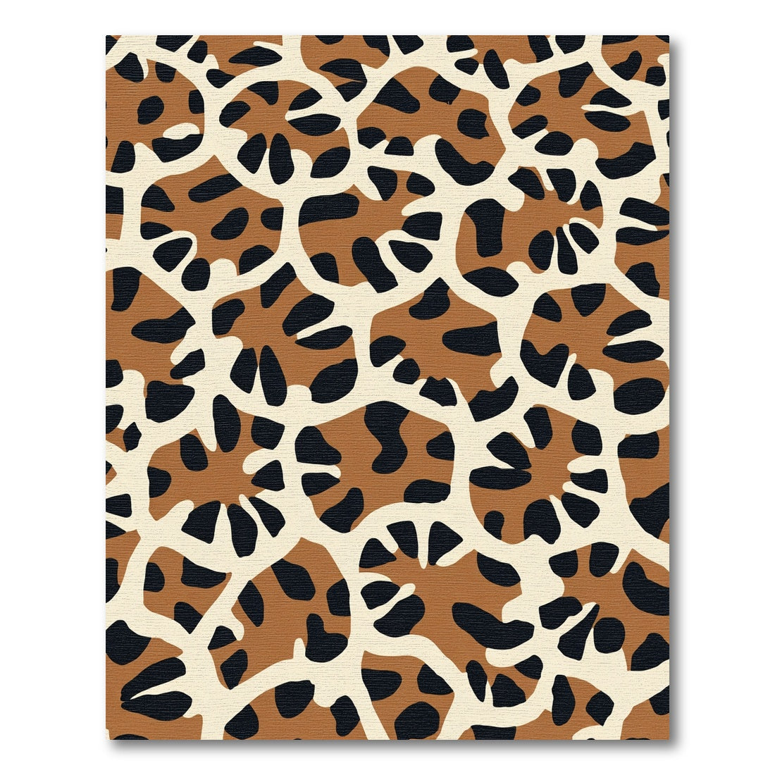 Brown Cream Black Abstract Animal Print Rug