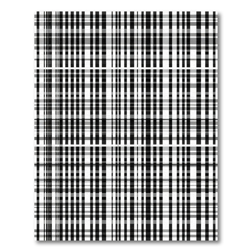 Monochromatic Black White Plaid Lines Rug