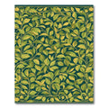 Green Leafy Botanical Garden Border Rug