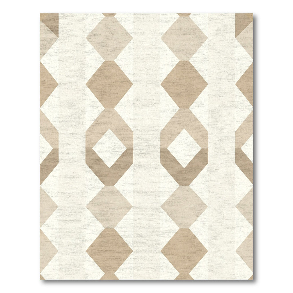 Neutral Geometric Diamond Stripe Rug