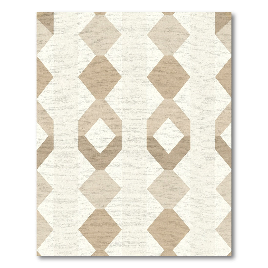 Neutral Geometric Diamond Stripe Rug