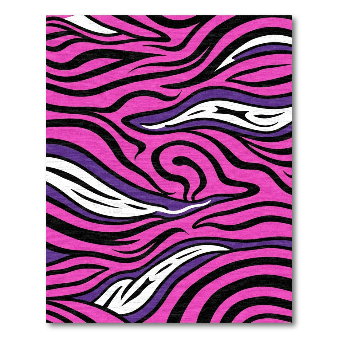 Vivid Pink Purple Black Animal Stripes Rug