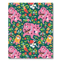 Whimsical Pink Creatures Floral Garden Rug
