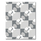 Monochromatic Checkerboard Orchid Blossom Rug