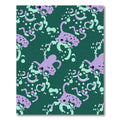 Whimsical Lavender Octopus Teal Swirls Rug