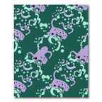Whimsical Lavender Octopus Teal Swirls Rug