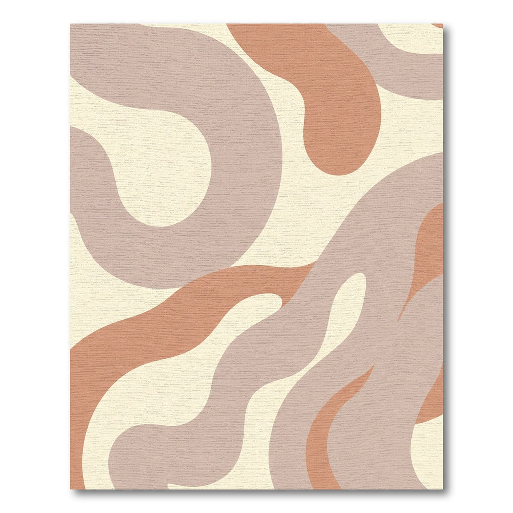 Terra Cotta Blush Wave Abstract Rug