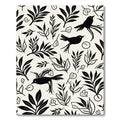 Black Birds and Botanical Branches Rug