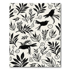 Black Birds and Botanical Branches Rug