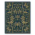 Golden Floral Botanical Tableau Rug