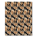 Abstract Black Tan Swirl Stripe Rug