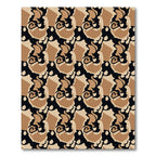 Abstract Black Tan Swirl Stripe Rug