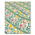 Cream Pink Green Yellow Floral Medallion Rug