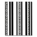 Black White Stripes Animal Border Rug