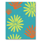 Teal Orange Yellow Floral Arrangement Rug