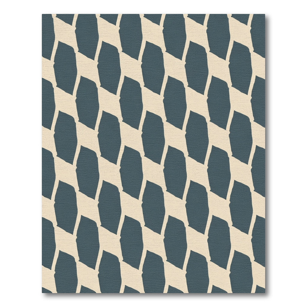 Deep Teal Abstract Lattice Rug